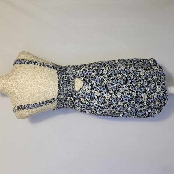American Eagle Women's Size XS Blue Floral Print Sleeveless Cut-Out Summer Dress - Picture 7 of 12